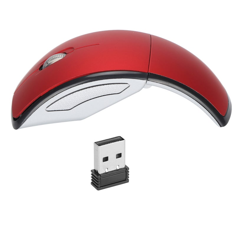 Wireless Mouse Smart Slim Mini Portable 2.4G Cordless Mouse with USB Receiver for Office Laptop Computer TabletRed - Image 2