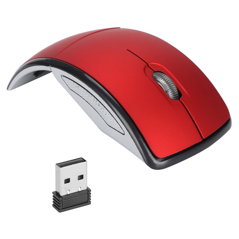 Wireless Mouse Smart Slim Mini Portable 2.4G Cordless Mouse with USB Receiver for Office Laptop Computer TabletRed - Image 3