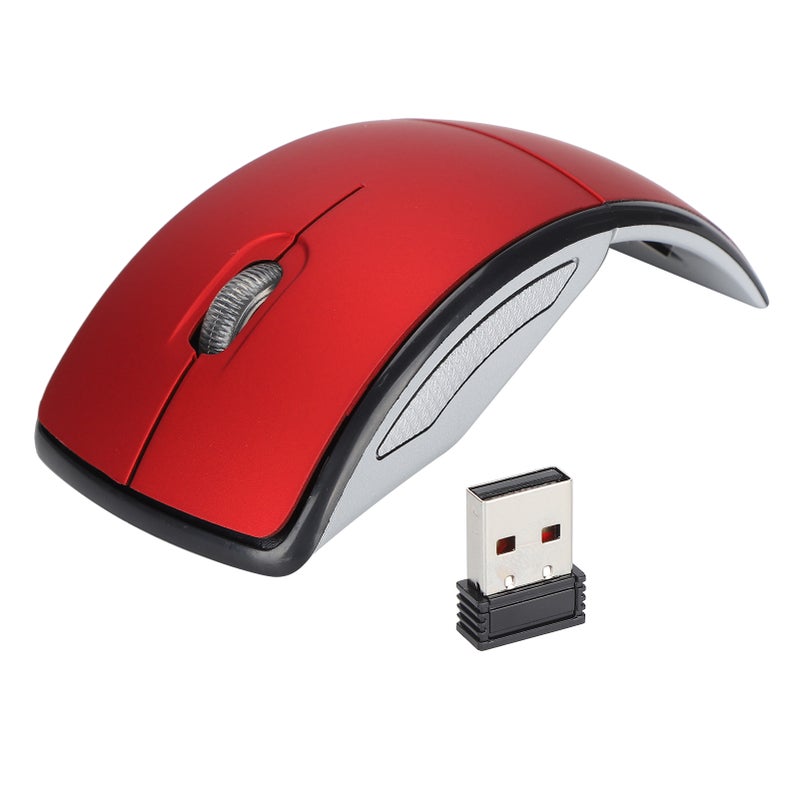 Wireless Mouse Smart Slim Mini Portable 2.4G Cordless Mouse with USB Receiver for Office Laptop Computer TabletRed - Image 1