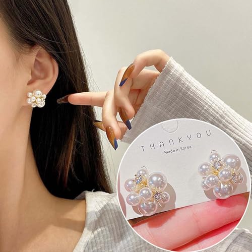 XFSAFDM 3 Pairs Pearl Earrings for Women Stylish, Elegant Set, Simple and Chic Pearl Stud Earrings for Girls, Perfect for Special Occasions - Image 3