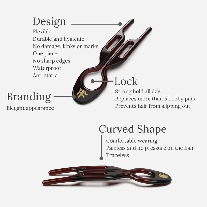 Fiona Franchimon No1 Hairpin | New York Collection â€“ Create Any Hairstyle in 30 Second, Updos & Volume â€“ For All Hair Types Fine, Thick, Long. All day Hold, No Kinks - Image 4