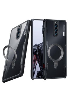 سيوسي غطاء لهاتف ZTE Nubia Red Magic 8 Pro / 8 Pro+ / 8S Pro / 8S Pro+، حافة من البولي يوريثين الناعم، وظهر من الاكريليك مع حامل حلقة، غطاء مضاد للصدمات لـ Redmagic، باللون الأسود  - Image 1