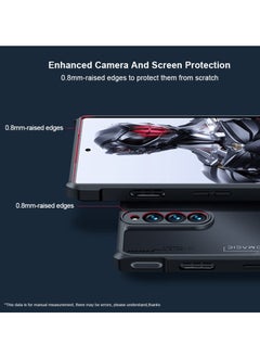 سيوسي غطاء لهاتف ZTE Nubia Red Magic 8 Pro / 8 Pro+ / 8S Pro / 8S Pro+، حافة من البولي يوريثين الناعم، وظهر من الاكريليك مع حامل حلقة، غطاء مضاد للصدمات لـ Redmagic، باللون الأسود  - Image 4