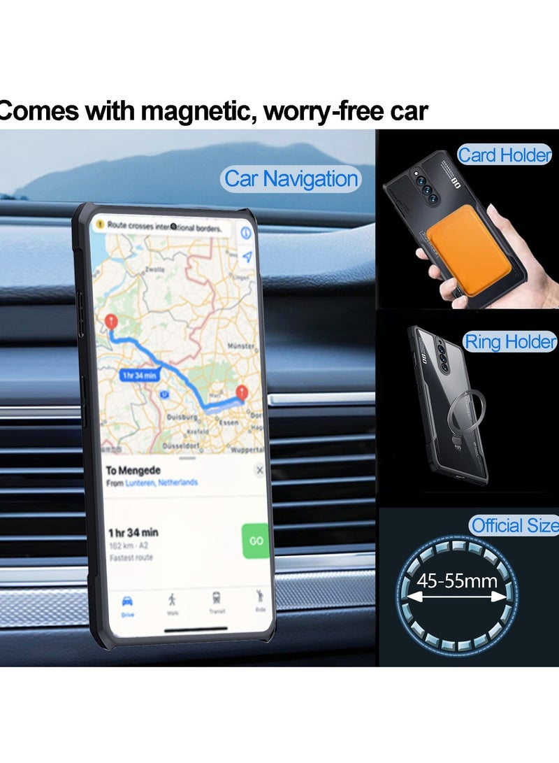 SYOSI Case for ZTE Nubia Red Magic 8 Pro / 8 Pro+ / 8S Pro / 8S Pro+, Soft TPU Bumper, Acrylic Back with Ring Stand Holder, Shockproof Cover for Redmagic, Black - Image 2