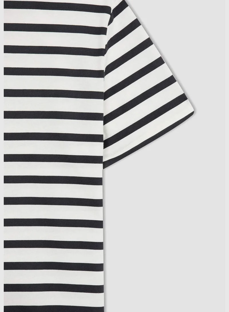 ديفاكتو Man Regular Fit Crew Neck Short Sleeve Knitted T-Shirt