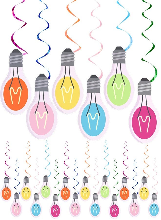 Eaasty 36 Pcs VBS Party Decorations Light Bulb Spiral Hanging Decorations 2026 Jesus Vacation Bible Supplies Paper Light Bulb Hanging Swirls for Summer Vocation Bible School Church Classroom - Image 1