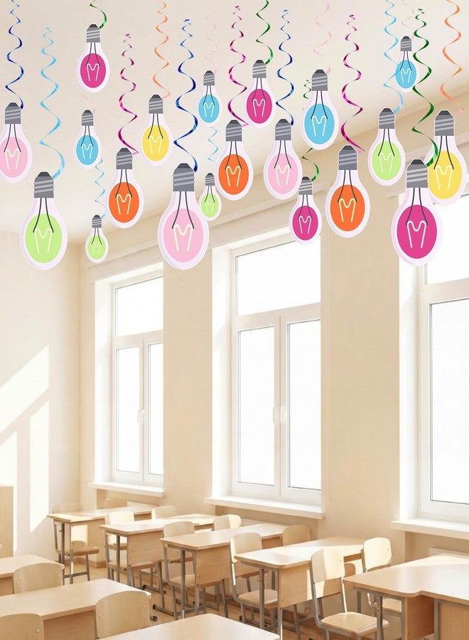Eaasty 36 Pcs VBS Party Decorations Light Bulb Spiral Hanging Decorations 2026 Jesus Vacation Bible Supplies Paper Light Bulb Hanging Swirls for Summer Vocation Bible School Church Classroom - Image 5