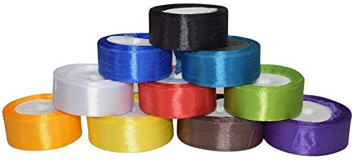 MSGH Satin Ribbon Multicolored Set of 10 Rolls, 10 Mt Each Roll, Total 100 Mt. (ONE INCH) - Image 4