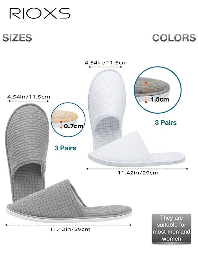 RIOXS 10 Pairs Spa Slippers, Unisex Men's Women's Half Slippers, Non Slip Disposable Slippers for Guest, Reusable Washable Indoor Home Slip-ons Flats for Women Men, Spa Slippers Guest Slippers for Hotel Wedding Party, House Slippers for Bathroom Bedroom, Travel Slides Slippers, Closed-toes Backless Slippers, Bulk Slippers for Family Guest Use - Image 4
