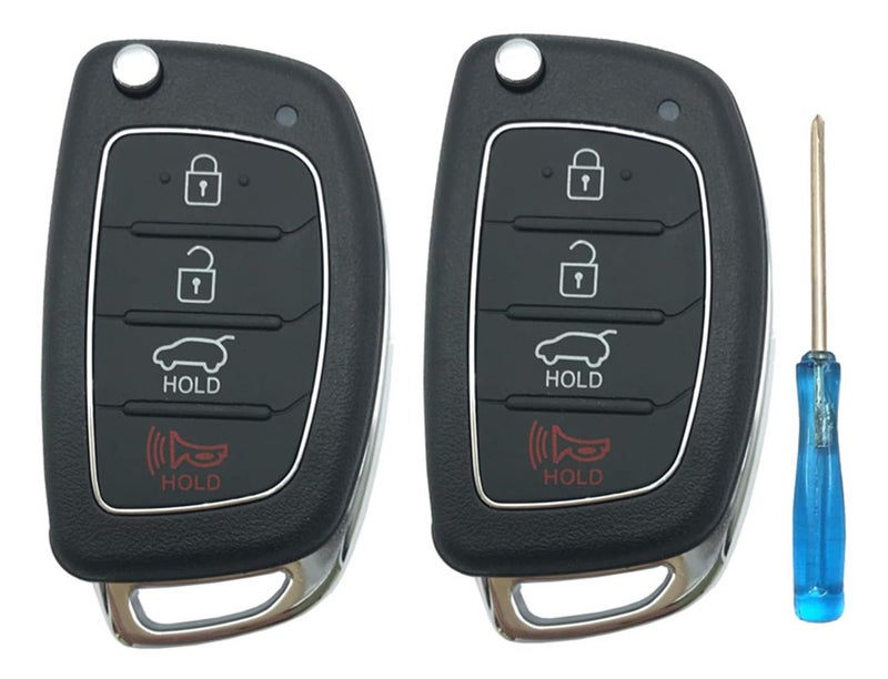 Grakest 2PCS Replacement Keyless Entry Flip Folding Key Fob Case Shell fit for 2013 2014 2015 2016 Hyundai Santa fe Sonata Tucson Key Fob Cover - Image 1