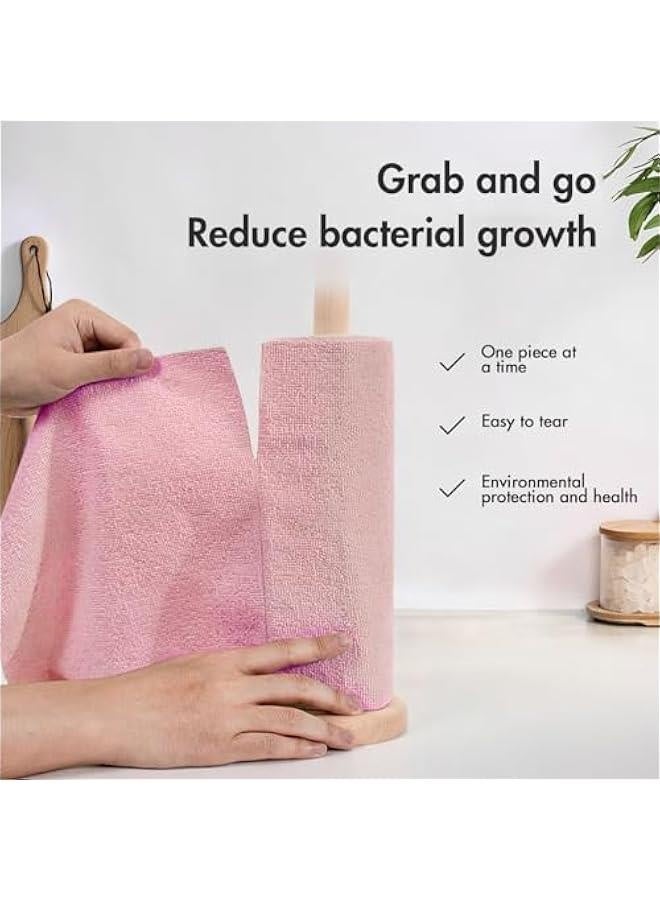 Reusable Dish Cloths, 2 Rolls 40 Packs Reusable Cleaning Rag Roll, 25 * 25cm Quick-Dry Microfiber Hand Tear Cloth All Purpose Cloth Roll Hand Towel Cloth for Kitchen Cloth - Image 2