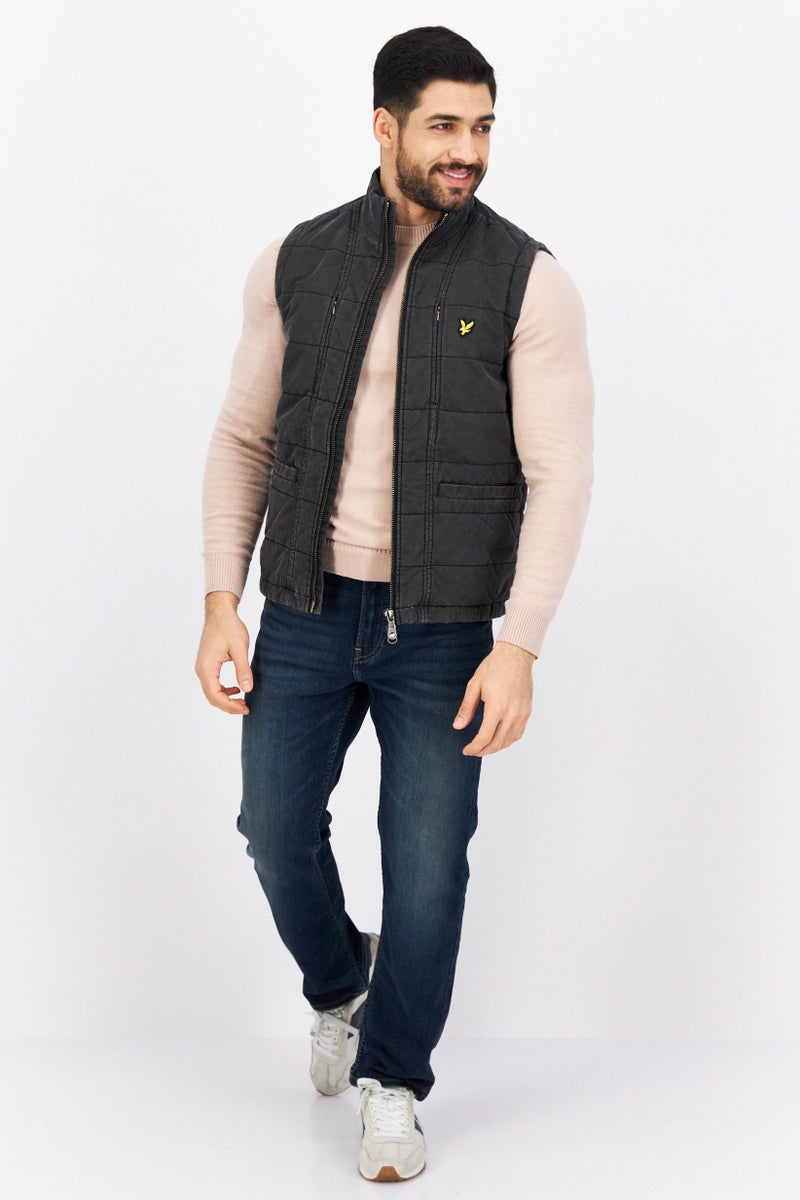 Lyle & Scott سترة صدرية مبطنة للرجال، سوداء - Image 3