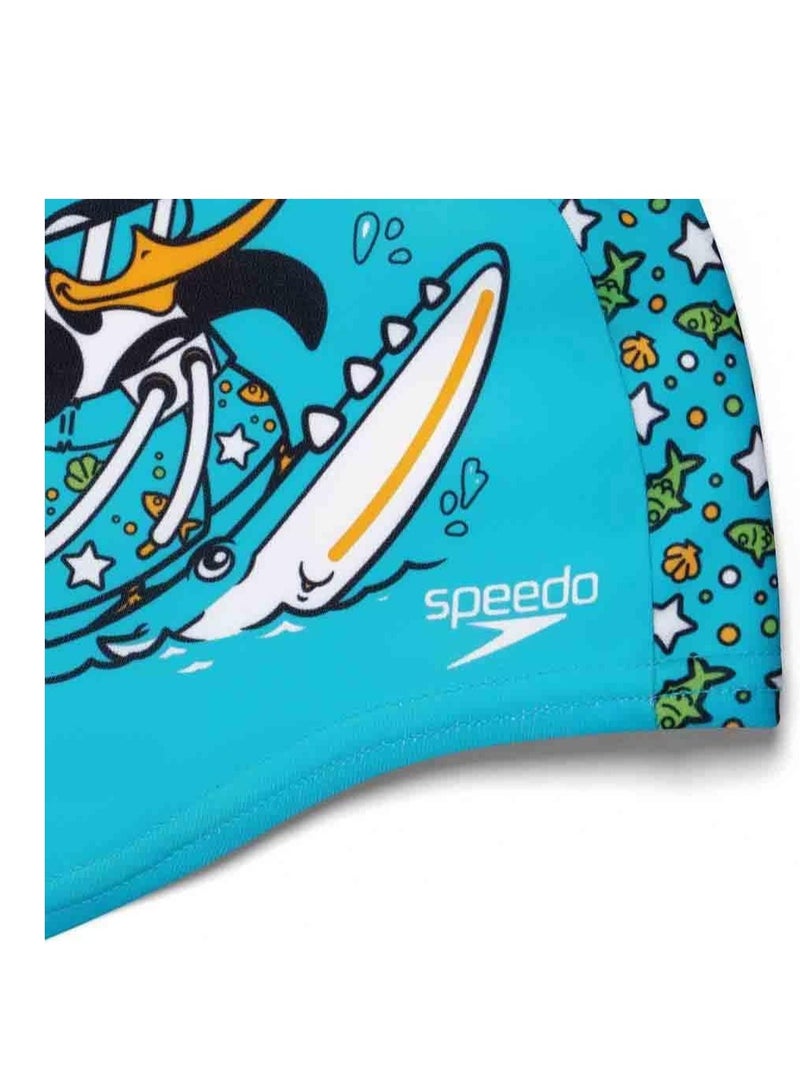 سبيدو قبعة سباحة سيبو للأطفال الرضع، باللون الأزرق – بوليستر مطبوع، مثالية للأطفال من 2 إلى 6 سنوات - Image 3