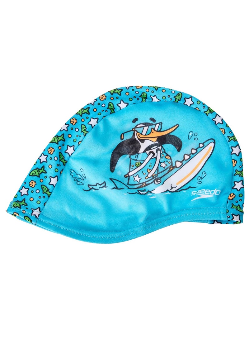 سبيدو قبعة سباحة سيبو للأطفال الرضع، باللون الأزرق – بوليستر مطبوع، مثالية للأطفال من 2 إلى 6 سنوات - Image 1