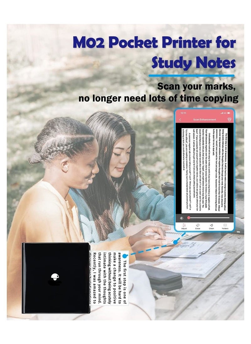 phomemo - Portable Printer M02 Pocket Printer, Mini Bluetooth Wireless Portable Thermal Printer for Study Notes, Journal, Fun, Work - Image 1