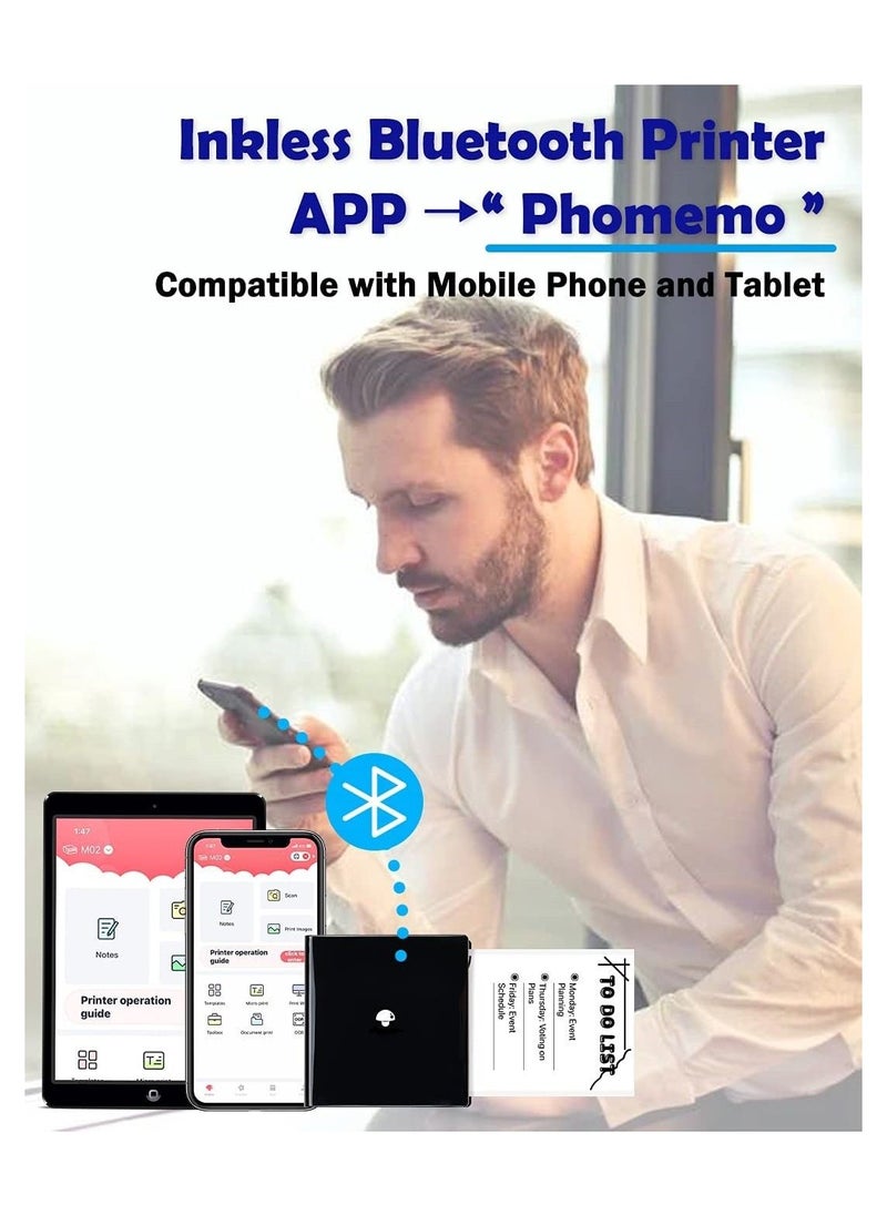 phomemo - Portable Printer M02 Pocket Printer, Mini Bluetooth Wireless Portable Thermal Printer for Study Notes, Journal, Fun, Work - Image 1