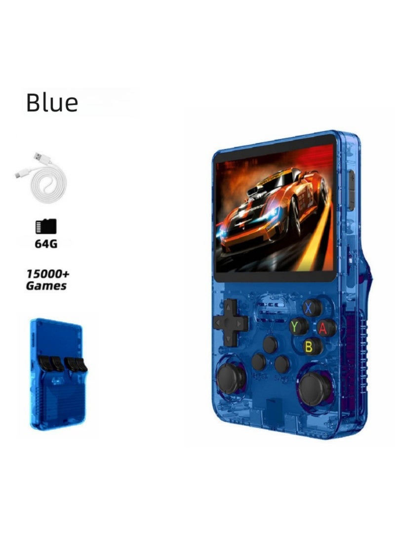 R36S Retro Game Console 64GB TF Card Preinstalled 16000+ Games 50+ Emulators 3.5 Inch Ips Screen Linux System 3200Mah Battery 8 Hours Playtime Type C Fast Charging Wifi Online Battle Portable Handheld Game Player For Travel Home Entertainment - Image 1