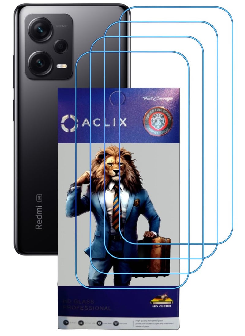 ACLIX 4 Pieces Antistatic ESD Dustproof Premium Quality High Definition Clear Tempered Glass Screen Protector Designed For Xiaomi Redmi Note 12  Pro - Image 1