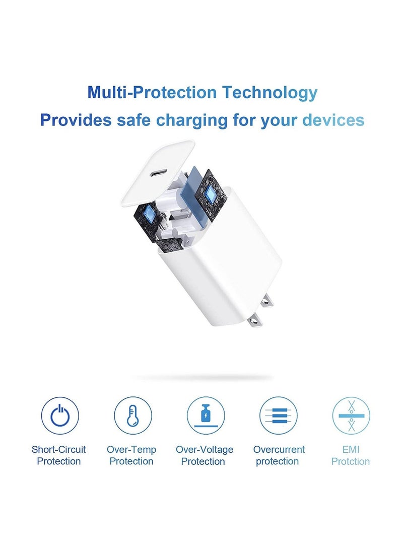 Fast Charger [Apple MFi Certified] 20W PD Fast Type C Wall Charger with 6FT Charging Cable Compatible iPhone 13/13 Mini Pro Max/12 Pro Max/12 Mini/11 Pro  - Image 4