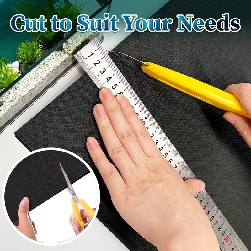 Wibeelee 48x24 Inch Aquarium Leveling Mat - Neoprene Non-Slip Shockproof Fish Tank Pad, 0.2" Thick Waterproof Tank Base Cushion for Uneven Surfaces, Cut-to-Size Floor & Desktop Protector - Image 5
