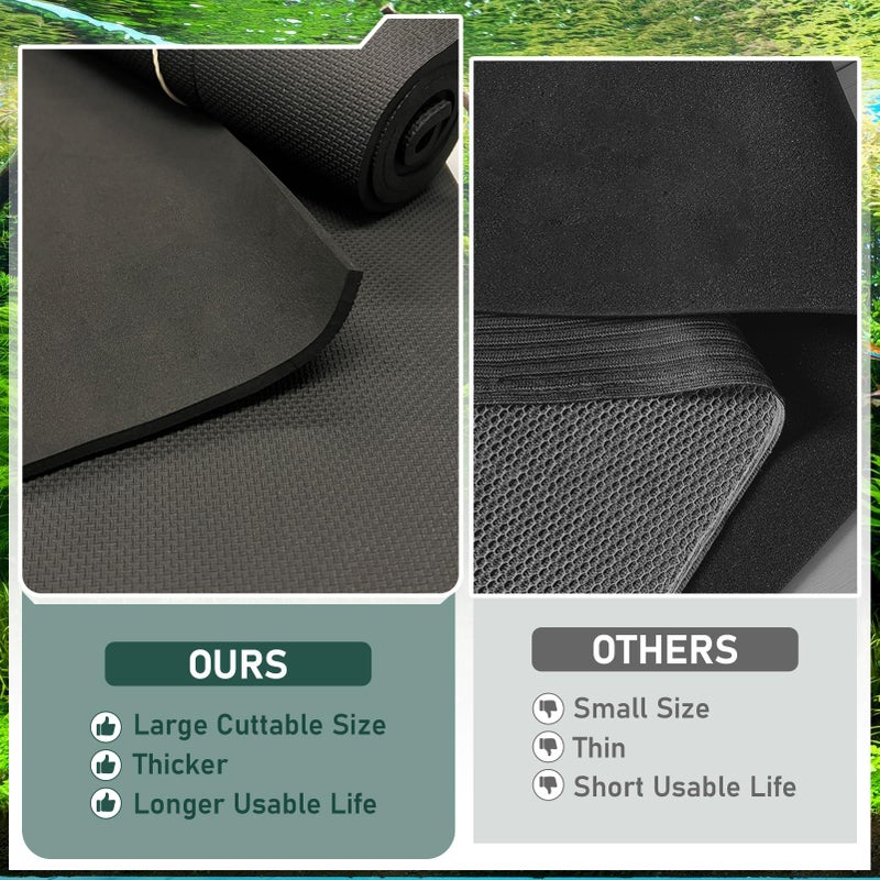 Wibeelee 48x24 Inch Aquarium Leveling Mat - Neoprene Non-Slip Shockproof Fish Tank Pad, 0.2" Thick Waterproof Tank Base Cushion for Uneven Surfaces, Cut-to-Size Floor & Desktop Protector - Image 4