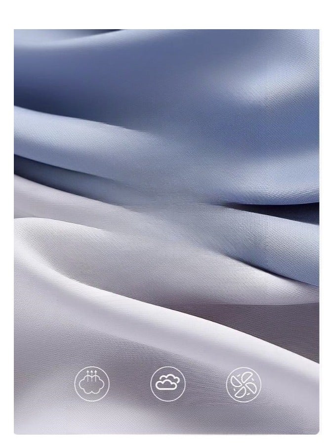 MIIOW Ice Silk Sleepwear Men's Simulated Silk Long Sleeved High-End Home Suit Set - Image 4