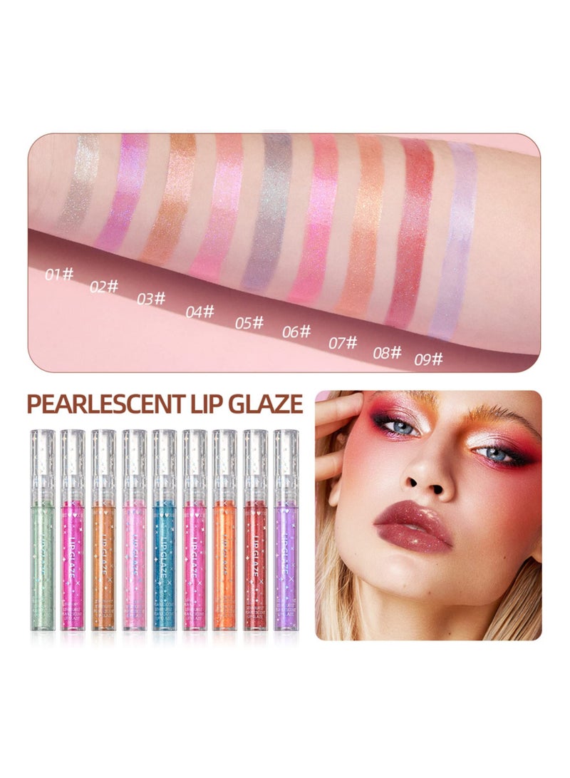 KASTWAVE Glitter Liquid Lipsticks Set 9 Colors Glitter Diamond Shining Lip Gloss Set Long Lasting Waterproof Shimmer Metallic Lipstick for Women Lips Make Up Set, Non Toxic, Birthday Gift, Party Gift. - Image 2