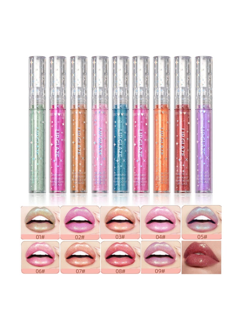 KASTWAVE Glitter Liquid Lipsticks Set 9 Colors Glitter Diamond Shining Lip Gloss Set Long Lasting Waterproof Shimmer Metallic Lipstick for Women Lips Make Up Set, Non Toxic, Birthday Gift, Party Gift. - Image 4
