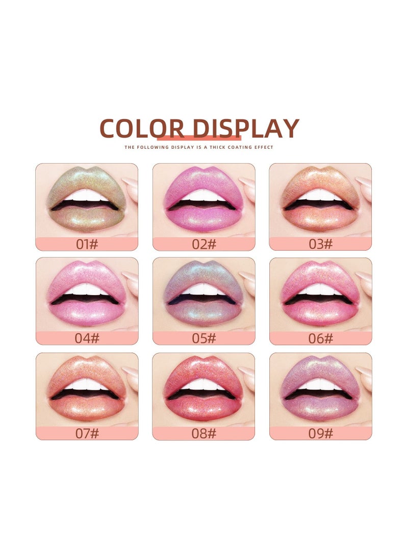 KASTWAVE Glitter Liquid Lipsticks Set 9 Colors Glitter Diamond Shining Lip Gloss Set Long Lasting Waterproof Shimmer Metallic Lipstick for Women Lips Make Up Set, Non Toxic, Birthday Gift, Party Gift. - Image 3