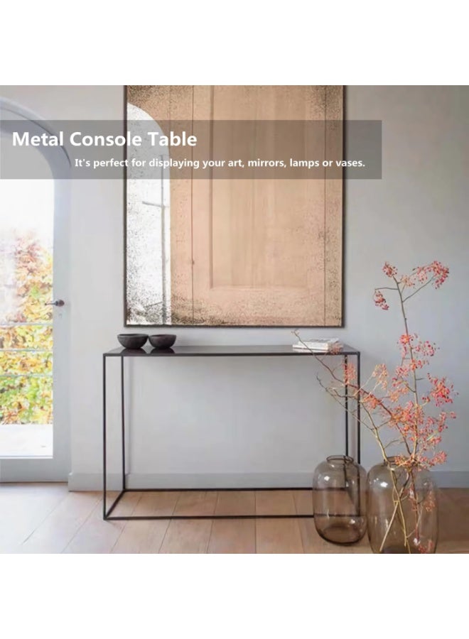 شاربدو طاولة شرفة جديدة على الطراز الصيني لغرفة المعيشة، ورف حديدي للظهر، مقاس 100*25*80 سم - Image 5