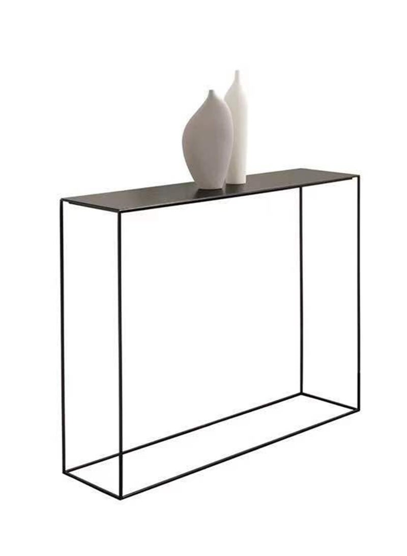 شاربدو طاولة شرفة جديدة على الطراز الصيني لغرفة المعيشة، ورف حديدي للظهر، مقاس 100*25*80 سم - Image 2