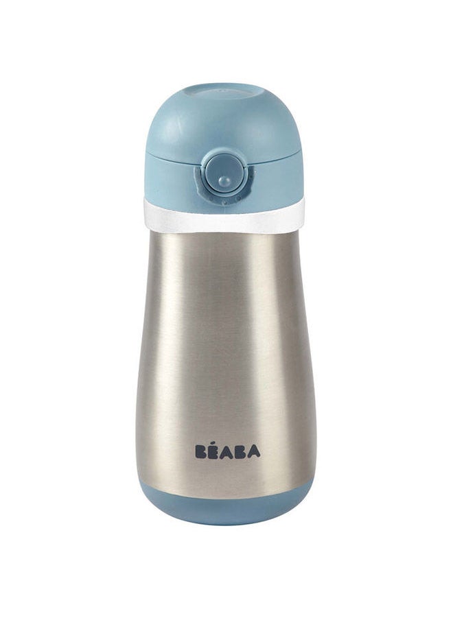 BEABA - Stainless Steel Bottle 350 Ml With Handle Windy Blue - Image 1