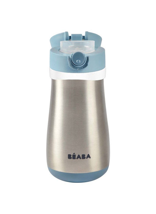 BEABA - Stainless Steel Bottle 350 Ml With Handle Windy Blue - Image 1