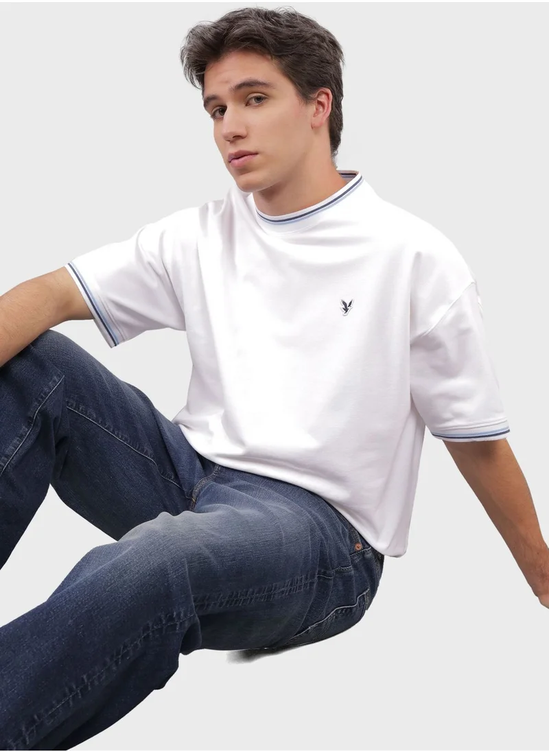American Eagle Crew Neck Logo Detail T-Shirt