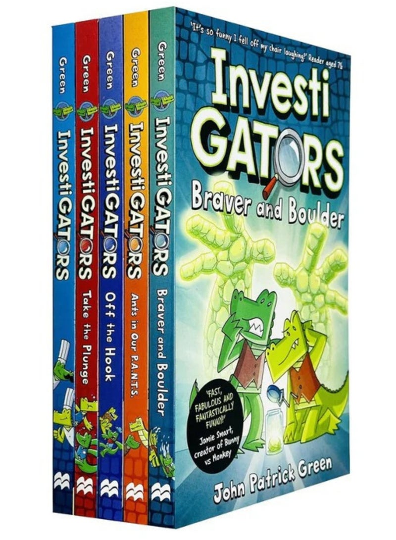 InvestiGators Series 6 Books Collection Set By John Patrick Green (Off the Hook, Braver and Boulder, Heist and Seek - Image 1