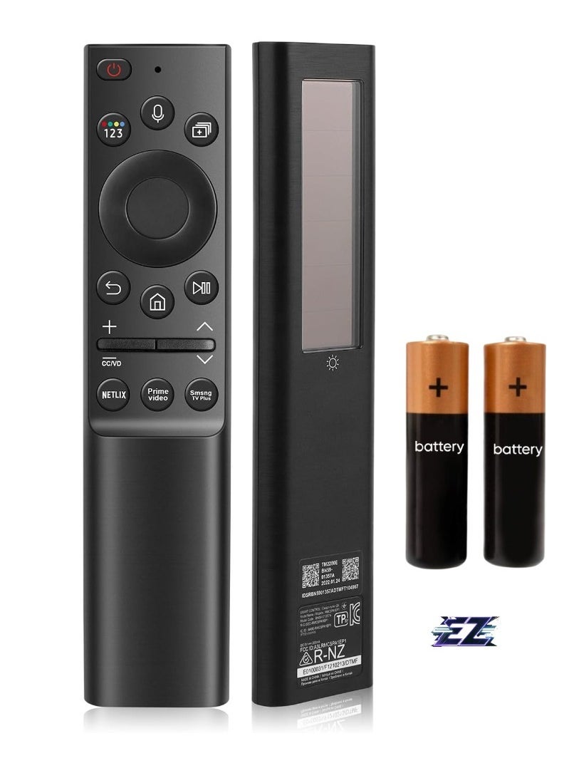 SmartGrist جهاز تحكم عن بُعد صوتي بديل SmartGrist BN59-01357A/BN59-01357C لتلفزيونات سامسونج QLED الذكية 2021 (Q60A، Q70A، Q80A، QN85A، QN90A، QN800A، QN900A، LS03A) مع أزرار اختصار Samsung TV Plus وNetflix وPrime Video – البطارية مشمولة - Image 1