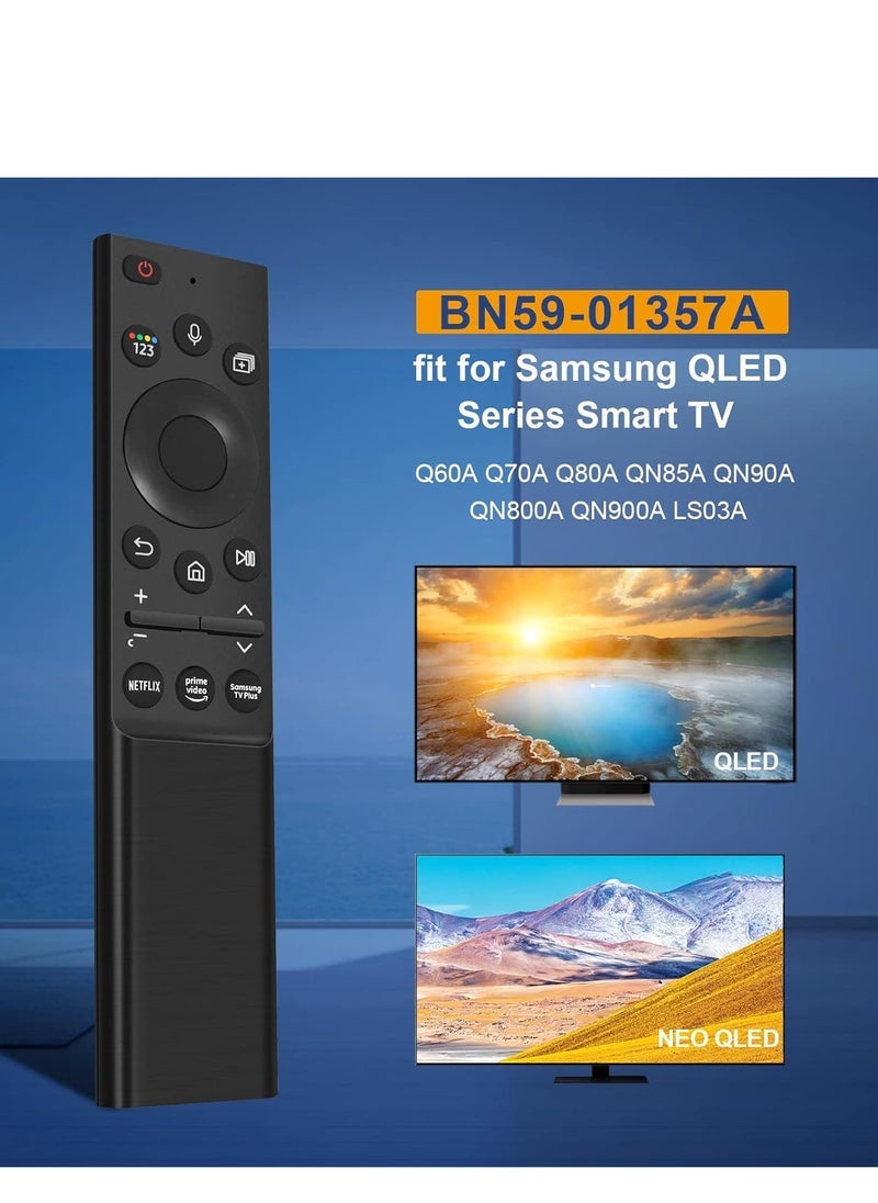 SmartGrist جهاز تحكم عن بُعد صوتي بديل SmartGrist BN59-01357A/BN59-01357C لتلفزيونات سامسونج QLED الذكية 2021 (Q60A، Q70A، Q80A، QN85A، QN90A، QN800A، QN900A، LS03A) مع أزرار اختصار Samsung TV Plus وNetflix وPrime Video – البطارية مشمولة - Image 4