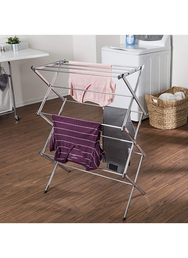 Honey-Can-Do Commercial Accordion Wood Drying Rack, Chrome, for Storage - pzsku/ZC4866B51399052C05EF7Z/45/_/1731699692/6afb23bb-85a1-481e-9760-0c812e198414