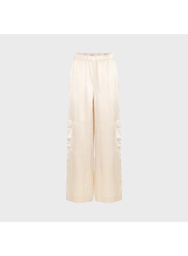 Zara women's Minimalist Solid Color Smooth Large Pocket Cargo Pants - Slimming, Tall-legthening, Soft Wide-leg Trousers For Casual Wear - Image 2