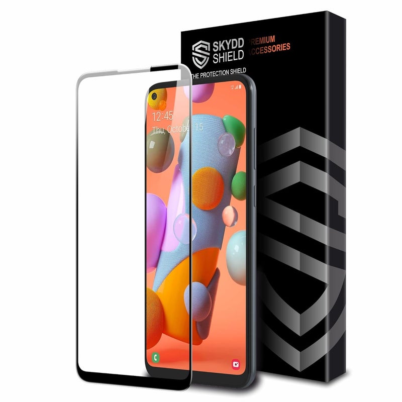 Skyddshield Military-Grade Gorilla Tempered Glass For Samsung Galaxy M11 (6.4 Inch) With Installation Kit | Edge to Edge Coverage | Black - Image 1