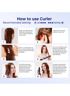 UKLISS Hair Styler, 6 in 1 Hot Air Stylers, Hair Dryer Fast Drying, Hot Air Brush Set with Auto Air Hair Curler Wand, Volumizer, Round Brush, Hair Straightener Brush,1200W Hair Straightener Comb Curling Brush with 6 Interchangeable Barrels Negative Ion Salon Styler Tools  - Image 5