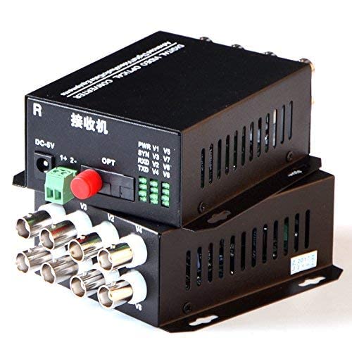 Hanutech 8-Channel BNC to Fiber Optic Converter, Digital Video Audio & Data Fiber Media Converter, 960P HD Transmission Over Single Fiber Up to 20KM - Image 2