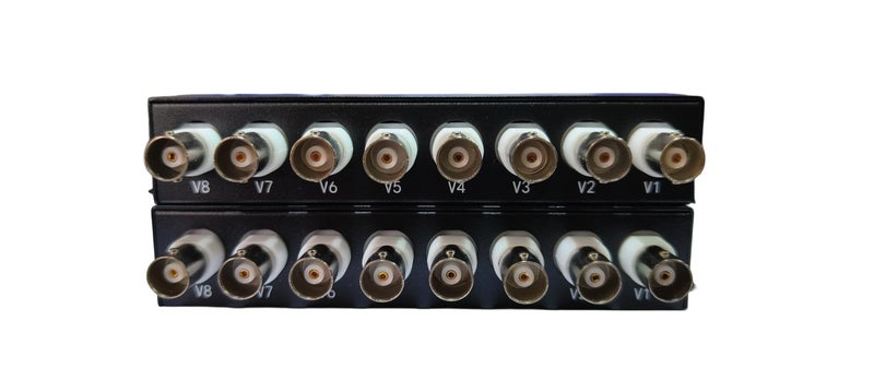 Hanutech 8-Channel BNC to Fiber Optic Converter, Digital Video Audio & Data Fiber Media Converter, 960P HD Transmission Over Single Fiber Up to 20KM - Image 3