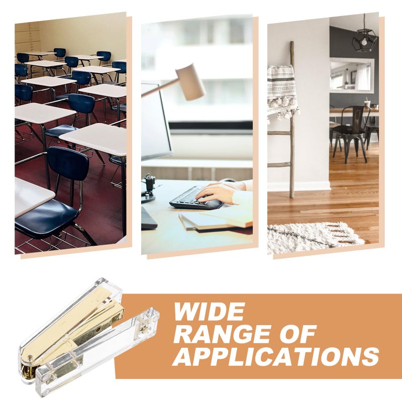 Gold Acrylic Heavy Duty Compact Desk Stapler for Student and Office Use - Image 5