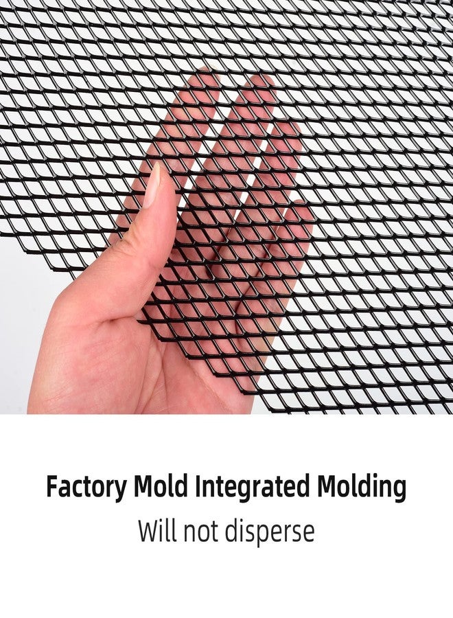 AggAuto شبكة معدنية عالمية من AggAuto، 33 × 33 سم، مقاومة للصدأ، مصنوعة من سبائك الألومنيوم، شبكة داخلية، قماش، فتحات معينية، 6 × 12 مم، أسود، طقم من 3 قطع - Image 4