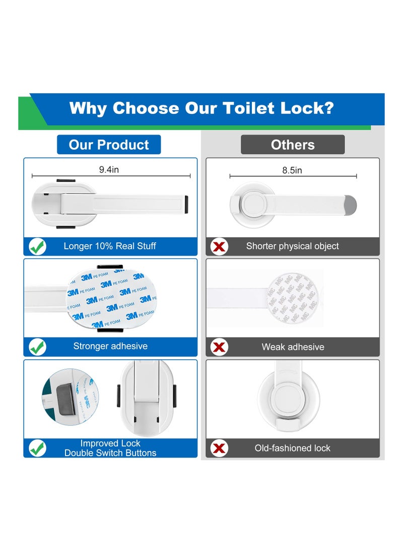 SYOSI - Toilet Seat Locks Baby Proof, SYOSI Ideal Child Proof Toilet Seat Lock with Arm Toilet Seat Lock Child Safety No Tools, No Drill Needed Easy Installation with Stonger 3M Adhesive, Fits Most Toilets - Image 1