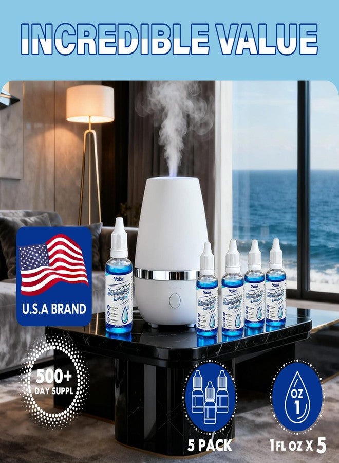 Yadool [5 Pack] Humidifier Cleaner Drops, Humidifier Water Treatment Cleaning Solution for All Makes & Models - Slows Buildup & Scaling - Deeply Cleans & Deodorizes Water - 500+ Day Supply - Image 3