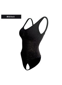 BOMBSHELL Shimmer Seamless Yoga Fitness Sportswear Set Silver Thread Body Shaping European And American Style Nine-Piece Pants Sling black