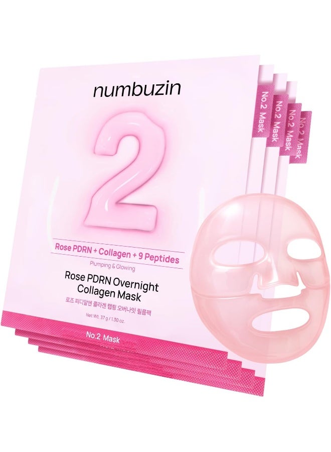 numbuzin قناع الكولاجين الوردي رقم 2 (4 قطع) - Image 1