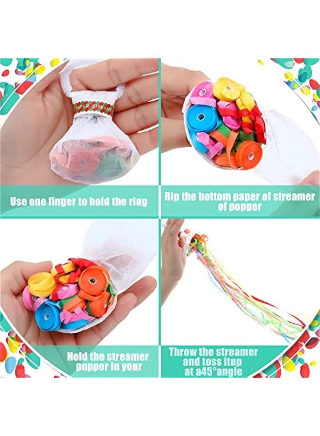 30 Pieces No Mess Streamers Confetti White Hand Throw Streamers Paper Crackers for New years Wedding Opening Celebrations Birthday Retirement Engagement Graduation Party Favors Decor  - Image 3
